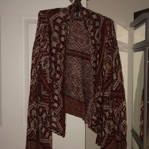 High-low Aztec Print Cardigan